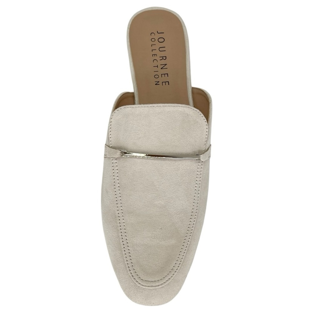 Journee Collection Ameena Cream Microsuede Womens Mules Size 8.5M - Picture 7 of 11
